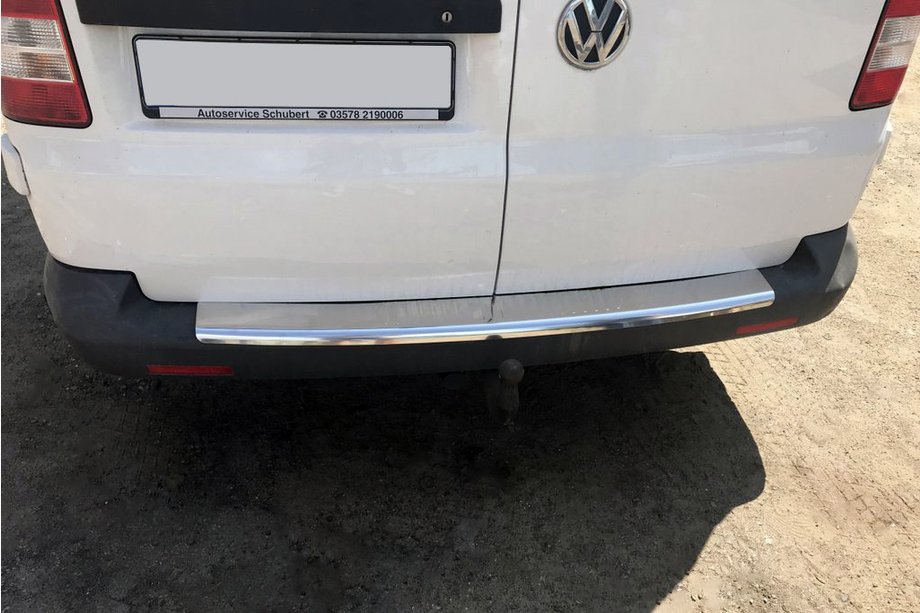 Volkswagen T5 Multivan 2003–2010 Rear bumper protector with lip (Carmos V1, stainless steel) Image
