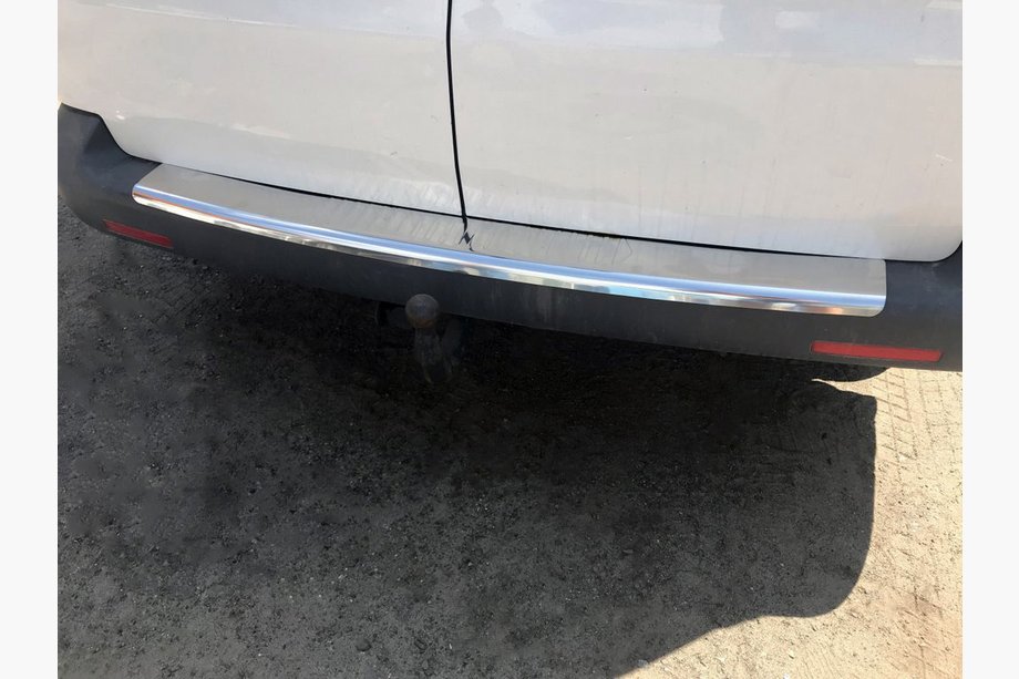 Volkswagen T5 2010-2015 Rear bumper protector with lip (Carmos V1, stainless steel) Image