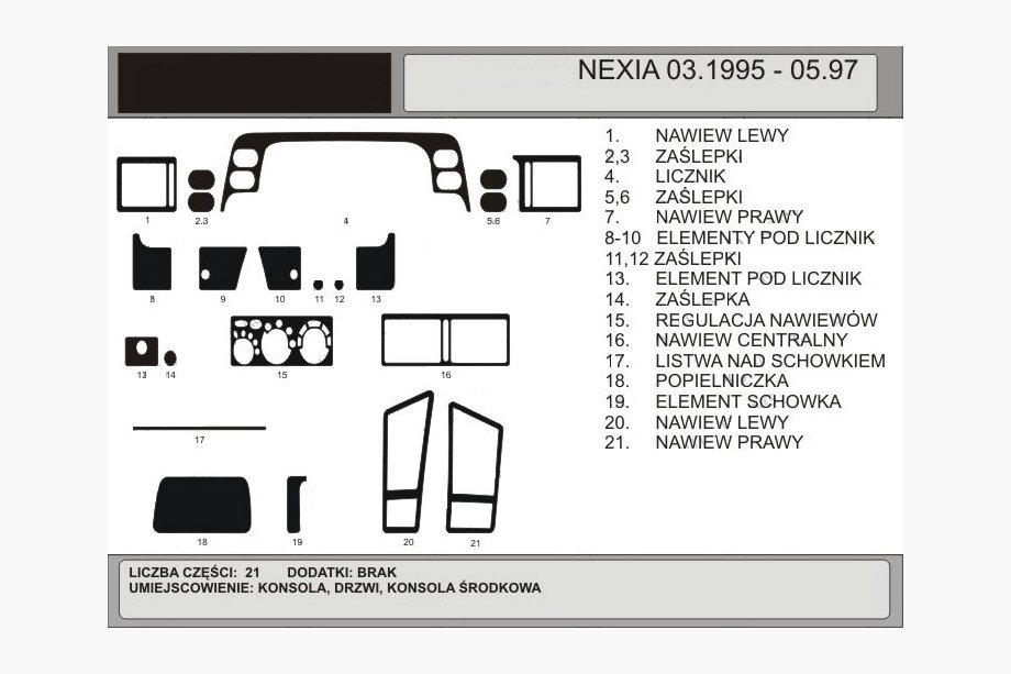 Daewoo Nexia 1995-2016 SALE! Dashboard Trim Wood Look (1995-1997) Image