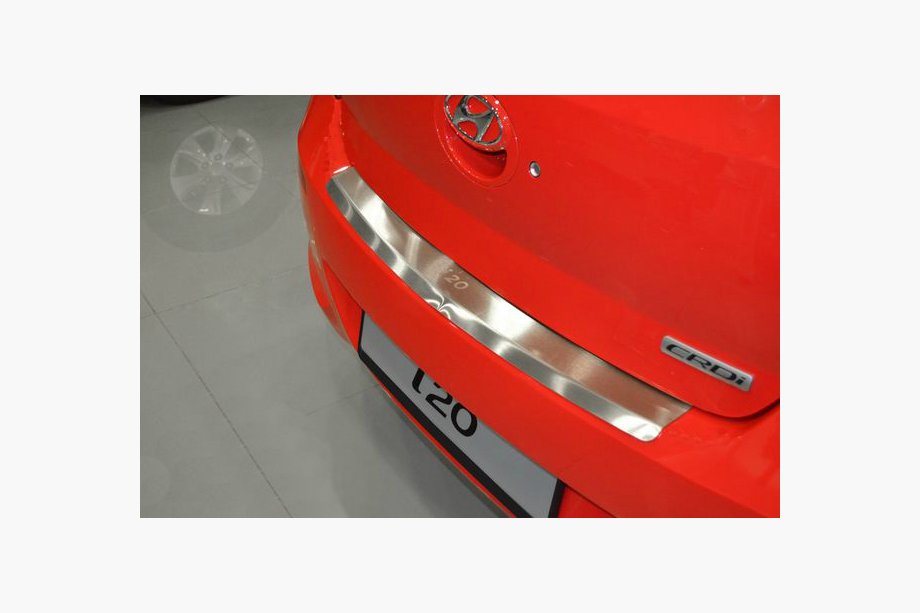Hyundai I-20 2008-2012 Rear bumper protector with lip Nataniko (stainless steel) Image