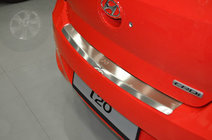 Hyundai I-20 2008-2012 Rear bumper protector with lip Nataniko (stainless steel) photo 1