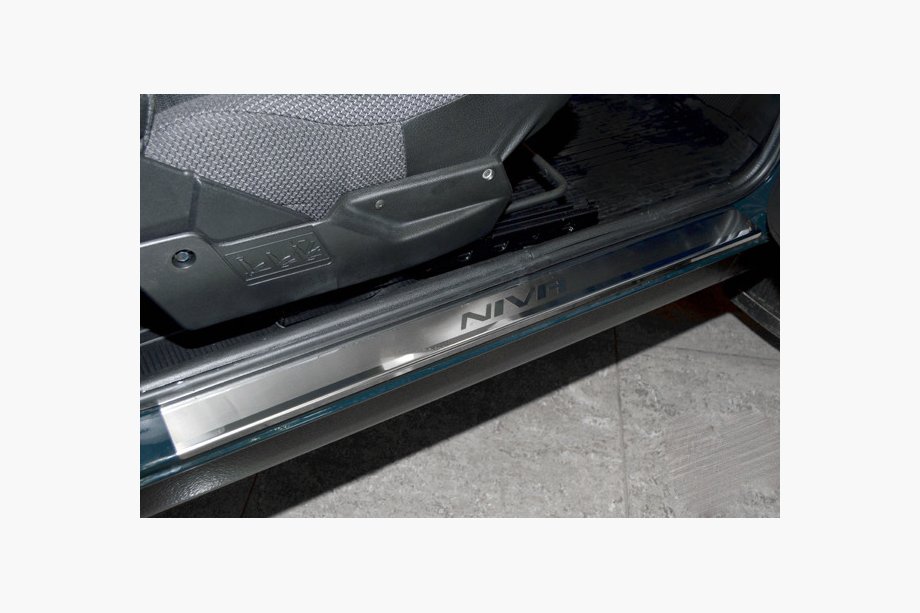 Lada Niva and Urban 1977- Natanika Premium Stainless Steel Door Sill Protectors (2 pcs) Image