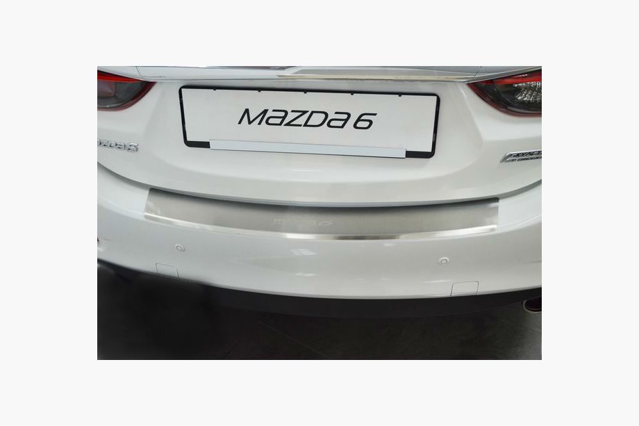 Mazda 6 2012-2024 Rear bumper protector with lip Nataniko (4D, stainless steel) Image