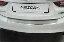 Mazda 6 2012-2024 Rear bumper protector with lip Nataniko (4D, stainless steel) photo 1