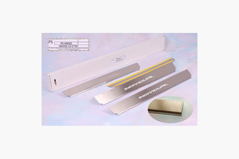 Mazda CX-9 2007-2016 Door Sill Protectors Natanika Standard (4 pcs, Stainless Steel) Image