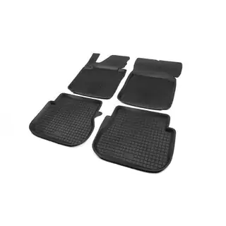Rubber floor mats with edge (4 pcs, Polytep)