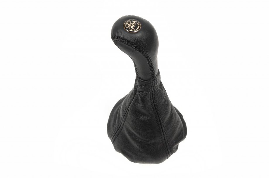 VAZ 2108-2109 1984-2011 Gear shift boot with knob (black, leather) Image