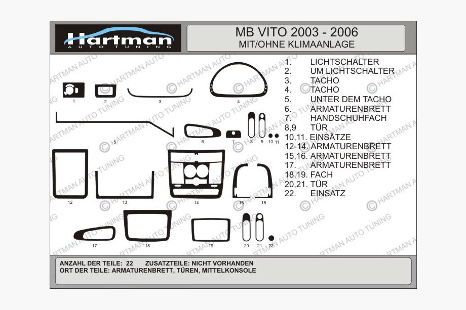 Mercedes Vito W639 2004-2014 Sale !!! Dashboard Trim (HARTMANN) Wood Grain Image