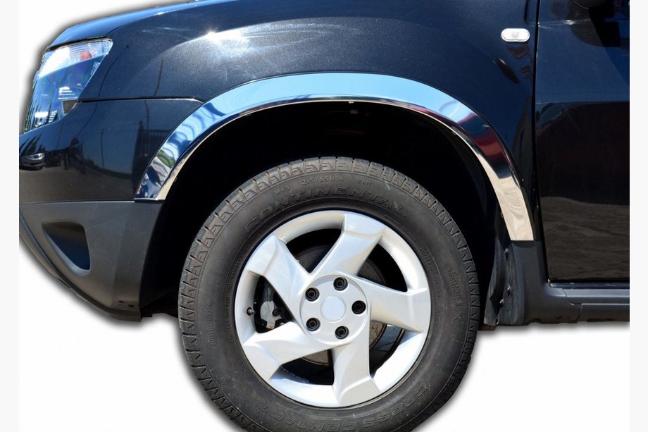 Dacia Duster 2008-2018 Fender trim (4 pcs, stainless steel) Image