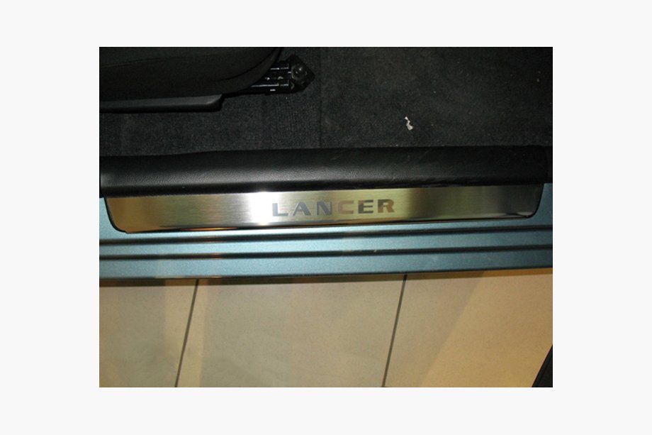 Mitsubishi Lancer 9 2004-2008 Door Sill Covers Nataniko (4 pcs, Stainless Steel) Door Sill Protectors Natanko Premium (4 pcs, Stainless Steel) Image