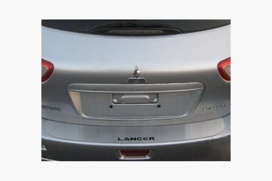 Mitsubishi Lancer X 2008- Rear bumper protector without edge SW Nataniko (stainless steel) Image