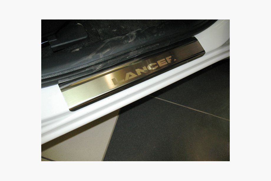 Mitsubishi Lancer X 2008- Door Sill Covers Nataniko (4 pcs, Stainless Steel) Image