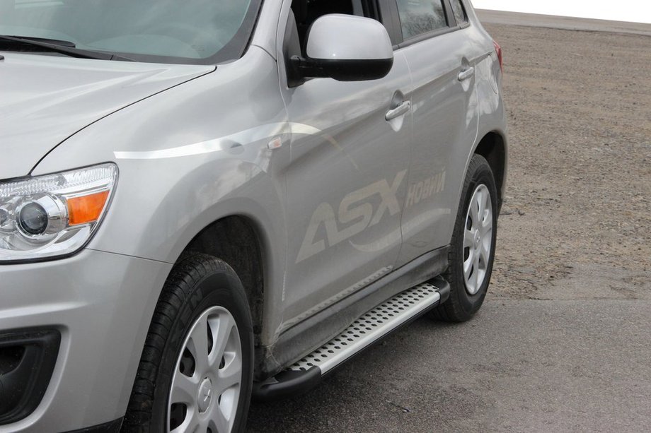 Mitsubishi ASX 2010-2023 Side Steps Allmond Grey (2 pcs, Aluminum) Image