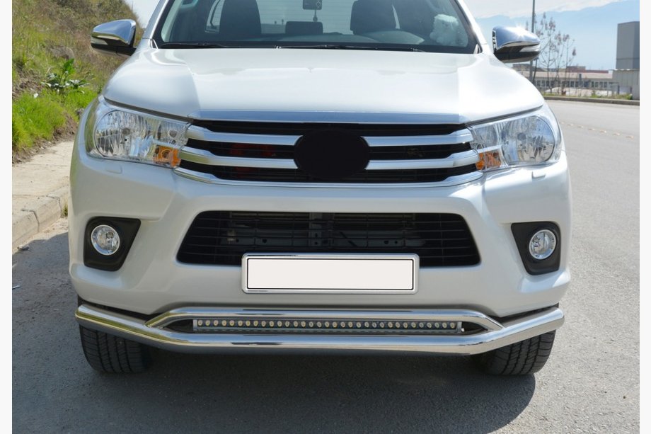 Toyota Hilux 2015- Front Double Bar Vegas (2015-2020, Stainless Steel) d70/42 mm Image