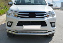 Toyota Hilux 2015- Front Double Bar Vegas (2015-2020, Stainless Steel) d70/42 mm photo 1
