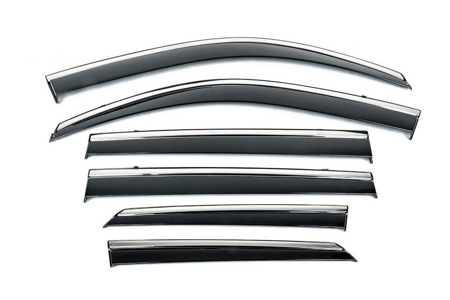 Lexus GX460 2009-2023 Window Deflectors with Chrome Trim Niken Luxury (6 pcs) Photo 2
