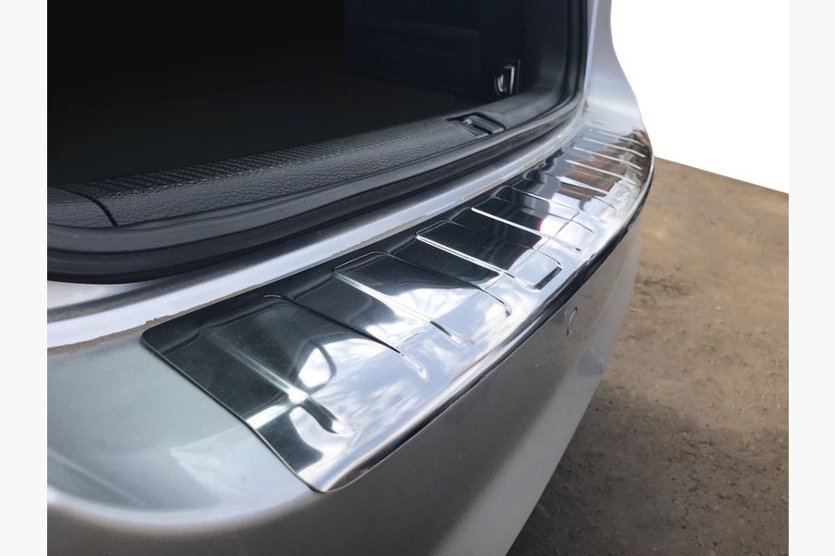 Volkswagen Passat B7 2012-2015 Rear bumper protector Carmos (SW, stainless steel) Photo 1