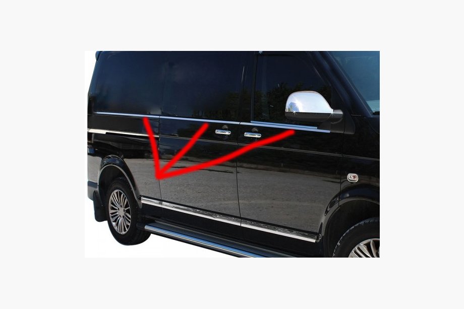 Volkswagen T5 Caravelle 2004-2010 Window lower trim (6 pcs, stainless steel) Short Wheelbase Photo 11