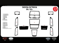 Skoda Octavia II A5 2010-2013 Dashboard Trim Covers (Meric, Turkey) Aluminum photo 5
