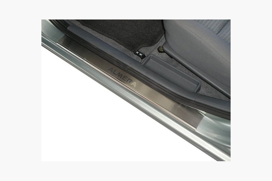 Nissan Almera B10 Classic 2006-2012 Door Sill Covers Nataniko (4 pcs, Stainless Steel) Premium - 3M Tape, 0.8 mm Image