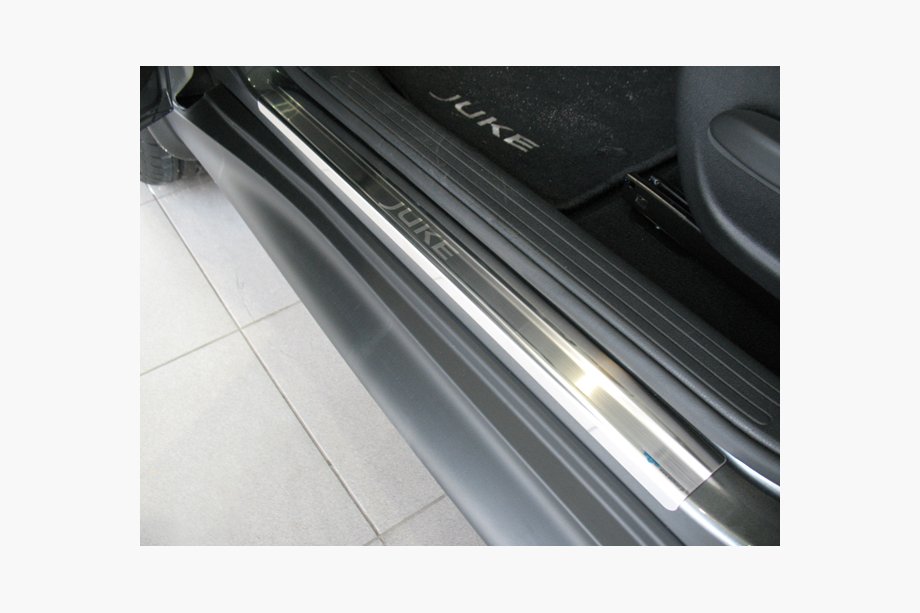 Nissan Juke 2010-2019 Door Sill Covers Nataniko (4 pcs, Stainless Steel) Standard - Lohmann Tape, 0.5mm Image