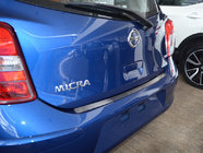 Nissan Micra K13 2011-2016 Rear bumper protector Natanika (stainless steel) photo 1