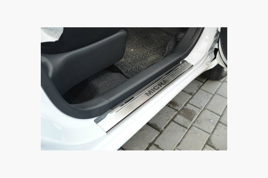 Nissan Micra K13 2011-2016 Natanika Premium Door Sill Protectors (4 pcs, Stainless Steel) Image