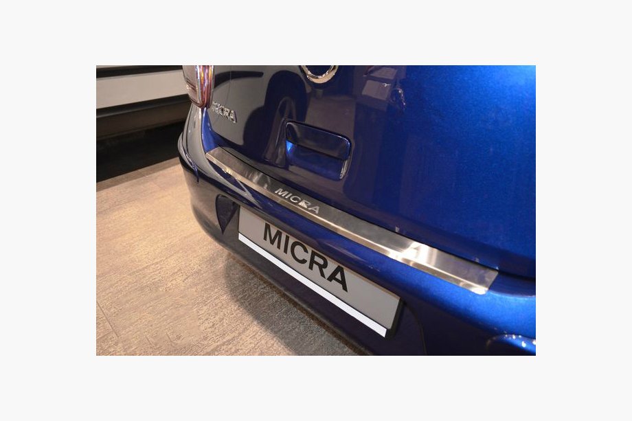Nissan Micra K13 2011-2016 Rear bumper protector with lip Nataniko (stainless steel) Image
