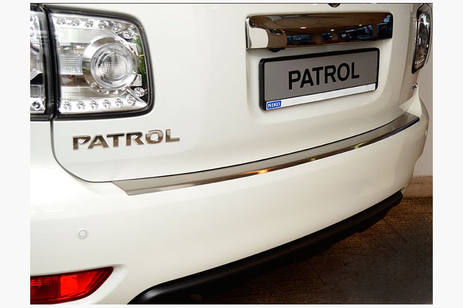 Nissan Patrol Y62 2010-2024 Rear bumper protector with lip Nataniko (stainless steel) Image