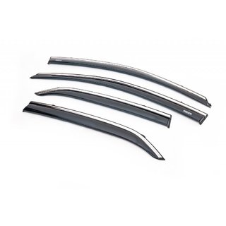 Window deflectors with chrome trim (4 pcs, Niken) Toyota Corolla 2007-2013 photo 1