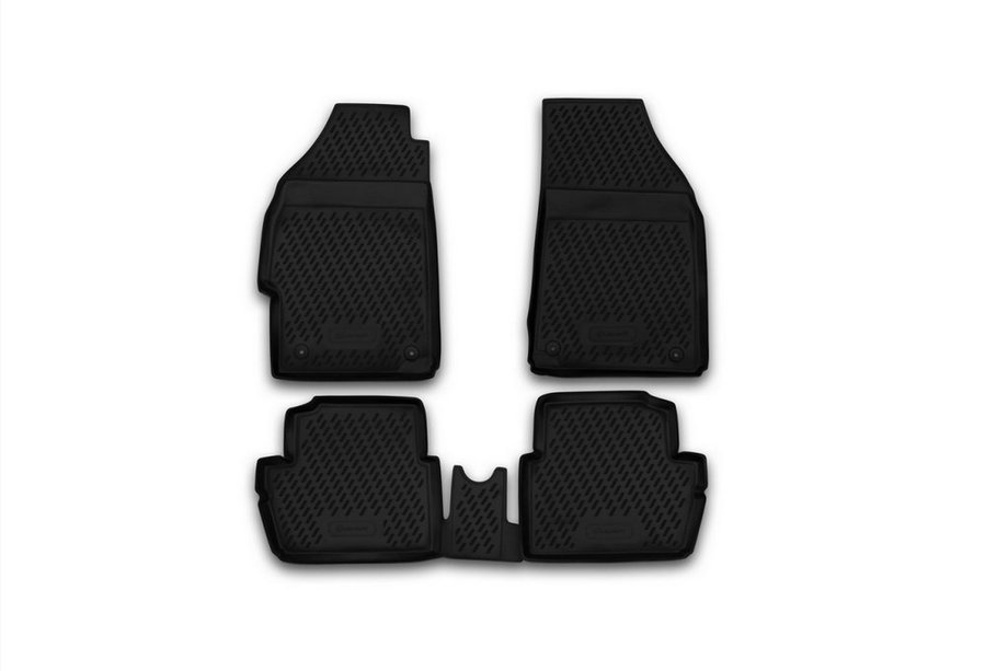 Chevrolet Spark 2009-2015 Rubber Floor Mats Interior (4 pcs, Novline) Option 2 Image