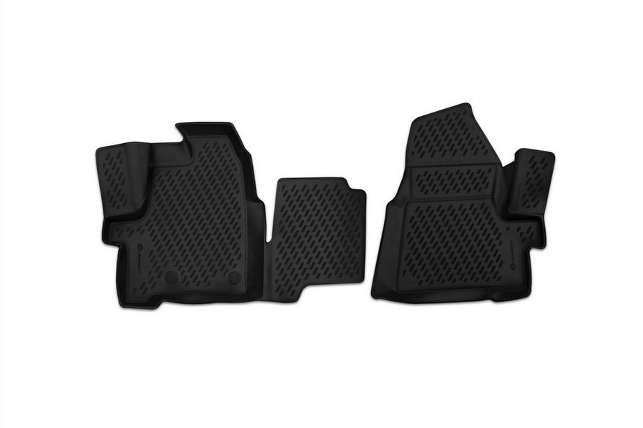 Ford Custom 2013-2022 3D Rubber Floor Mats for Interior (2 pcs, Novline) 1+2 seats (Option 2) Image