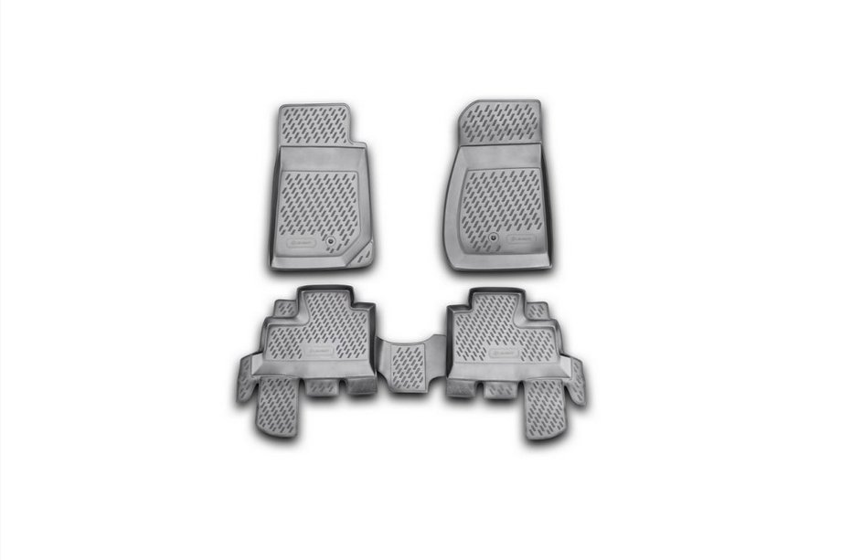 Jeep Wrangler 2007-2017 Rubber Floor Mats (Novline) Front Image