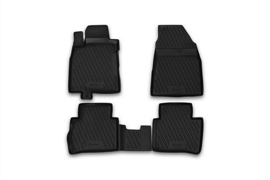 Nissan Tiida 2011-2014 Rubber Floor Mats Interior (4 pcs, Novline) Option 2 Image