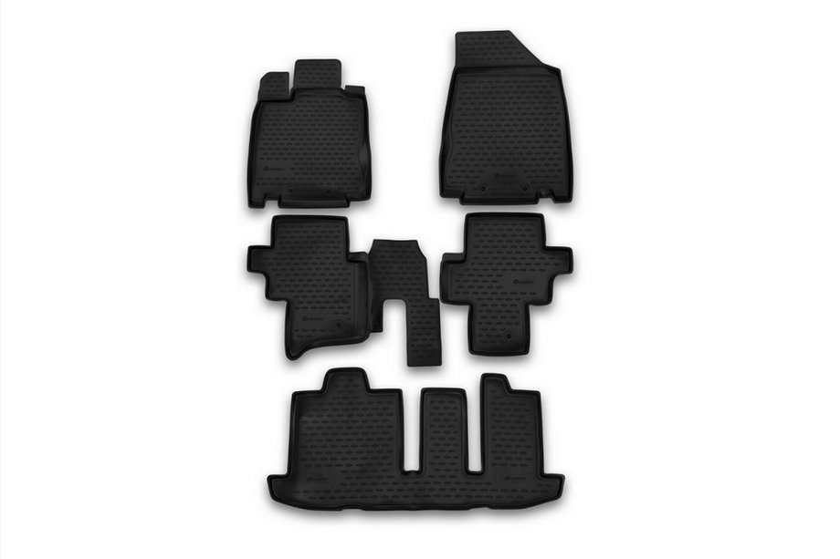 Nissan Pathfinder R52 2012-2021 (2014↗) Rubber floor mats (5 pcs, Novline) Image