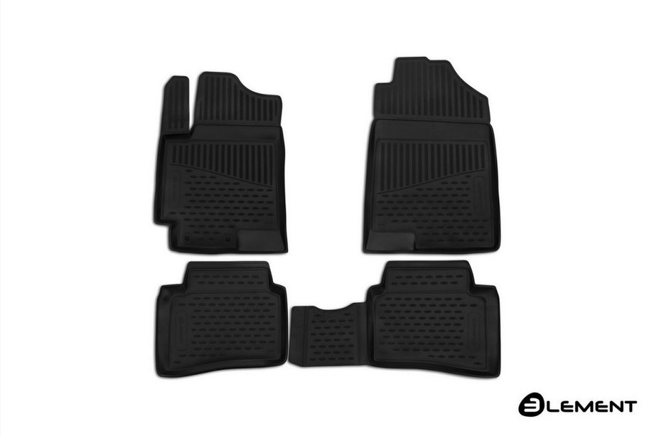 Hyundai Accent 2017-2023 Rubber floor mats (Comfort) for interior (4 pcs, Novline) Image