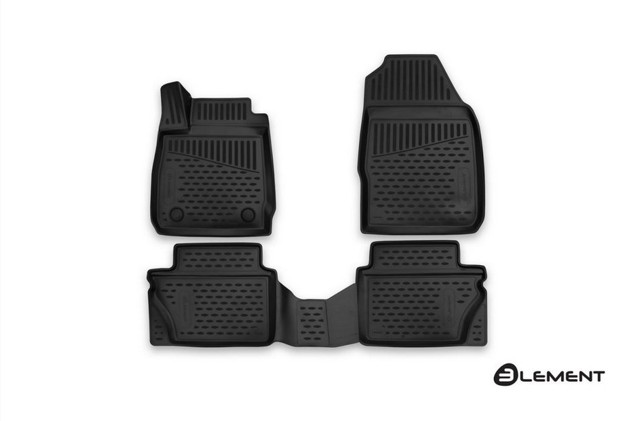 Ford Fiesta 2008-2017 (2015↗) 3D Rubber Floor Mats for Interior (4 pcs, Novline) Image