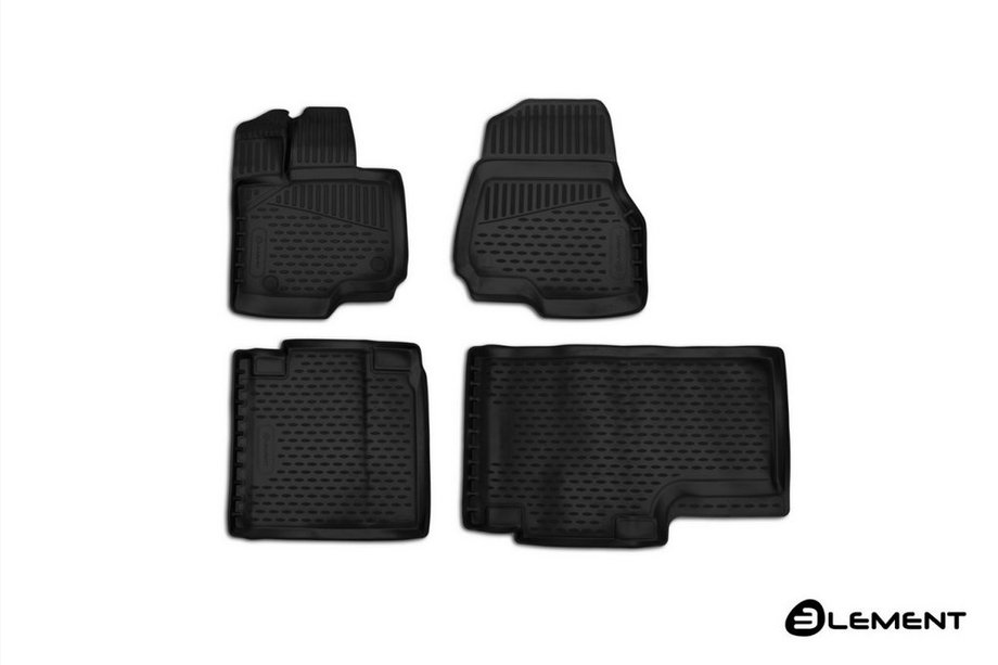 Ford F-150 2014-2021 3D Rubber Floor Mats for Interior (4 pcs, Novline) Supercab (ext. cab) Image