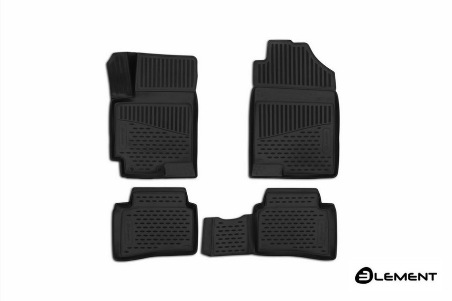 Hyundai Accent 2017-2023 Rubber Floor Mats (Comfort) 3D for Interior (4 pcs, Novline) Image