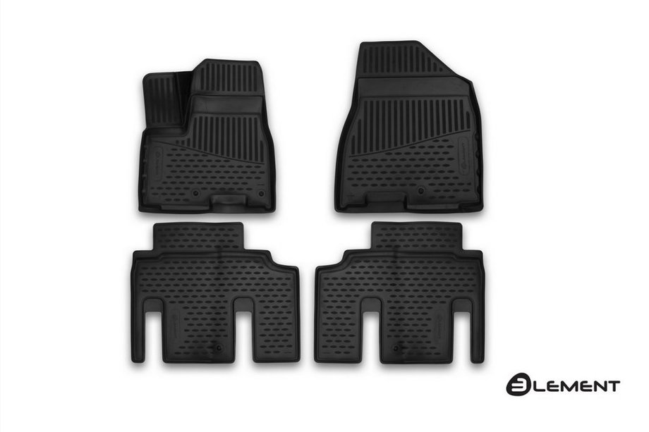 Kia Carnival 2002-2013 (2015↗︎) 3D Rubber Floor Mats Interior (4 pcs, Novline) VAN (for Kazakhstan market) Photo 1