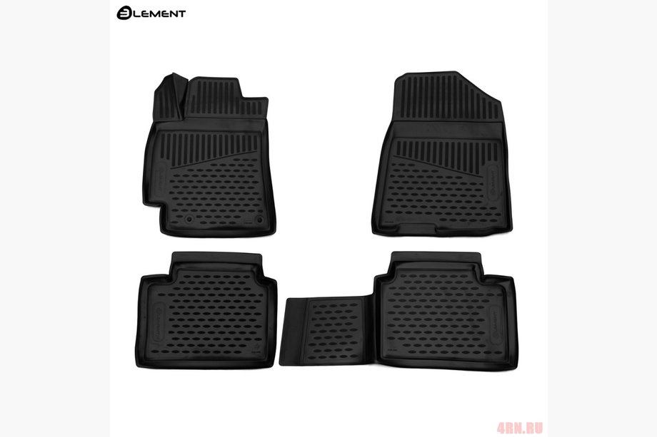 Kia Cerato 3 2013-2018 (2018↗) 3D Rubber Floor Mats for Interior (4 pcs, Novline) Image