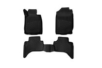 Mitsubishi L200 2015-2024 3D Rubber Floor Mats for Interior (3 pcs, Novline) Double Cab (RHD) photo 1
