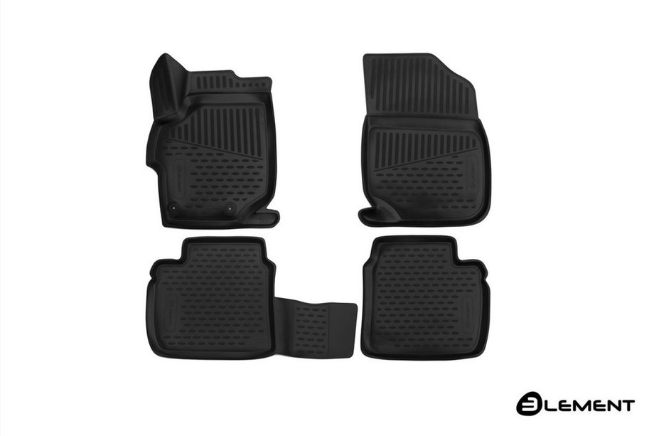 Peugeot 301 2012- 3D Rubber Floor Mats for Interior (4 pcs, Novline) Image