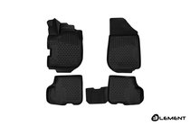 Renault Sandero 2013-2022 (2016↗) Rubber floor mats (with handle for remote fuel cap closure) 3D interior (4 pcs, Novline) photo 1