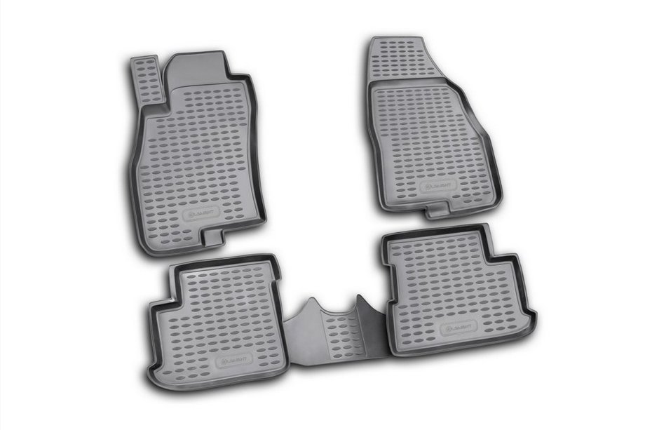 Fiat Punto Grande/EVO 2006-2018 (2006↗) Rubber Floor Mats (4 pcs, Novline) 5D Image