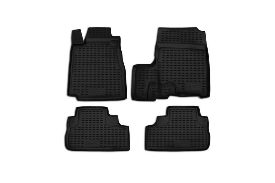 Honda CRV 2007-2011 Rubber floor mats (4 pcs, Novline) with edge Image
