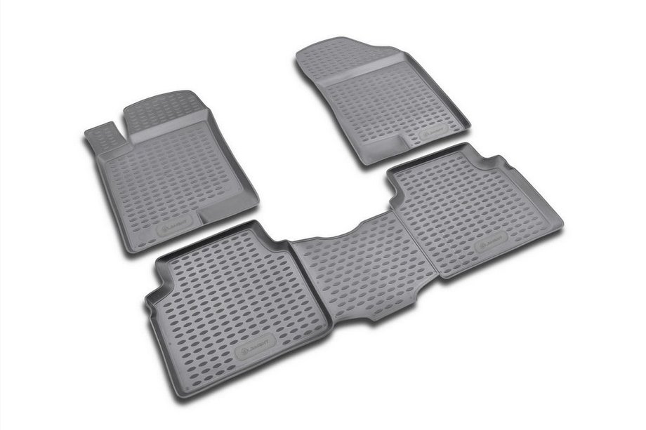 Hyundai Sonata NF 2004-2009 Rubber Floor Mats Interior (4 pcs, Novline) Option 2 Image