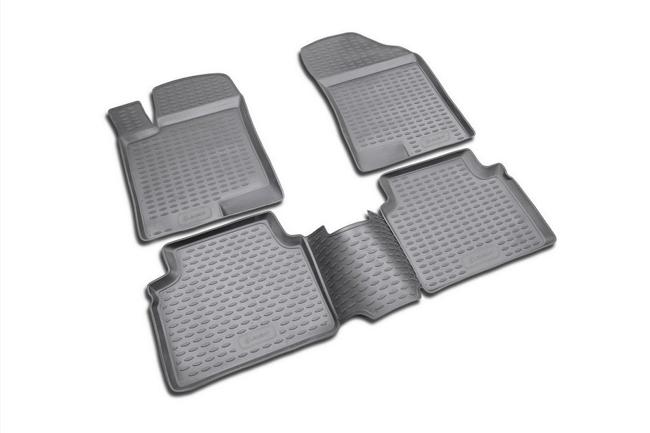 Hyundai Sonata NF 2004-2009 Rubber floor mats (4 pcs, Novline) Option 1 Image