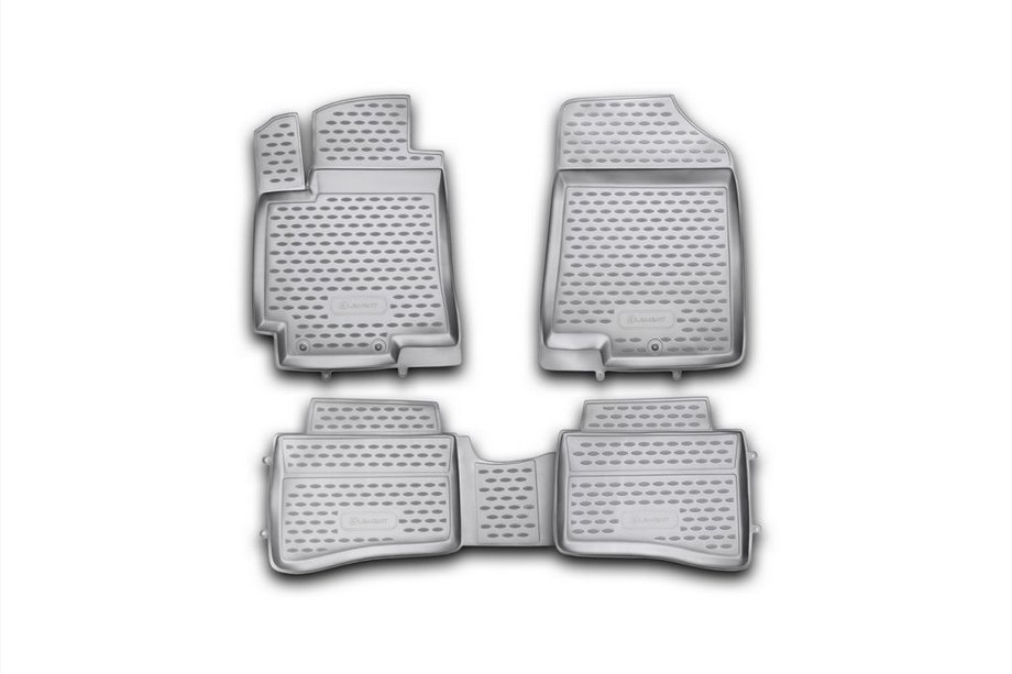 Hyundai Accent 2011-2017 Rubber floor mats for interior (4 pcs, Novline) HB Image