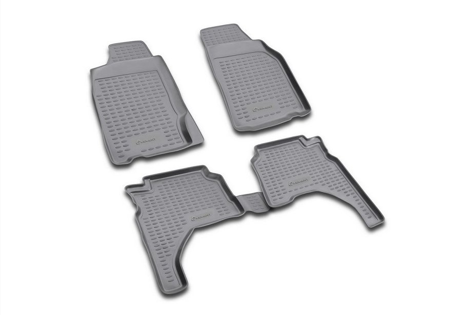 Mitsubishi L200 1996-2006 Rubber floor mats (4 pcs, Novline) Photo 1